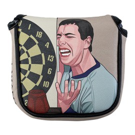 Golf Club Headcover - Funny Driver Fairway Hybrid Wood Cover, Tour Grade PU Leather Mallet Blade Putter Head Cover - Golf Gift Golf Accessories for Men and Women Golfers (KISS You, Mallet)