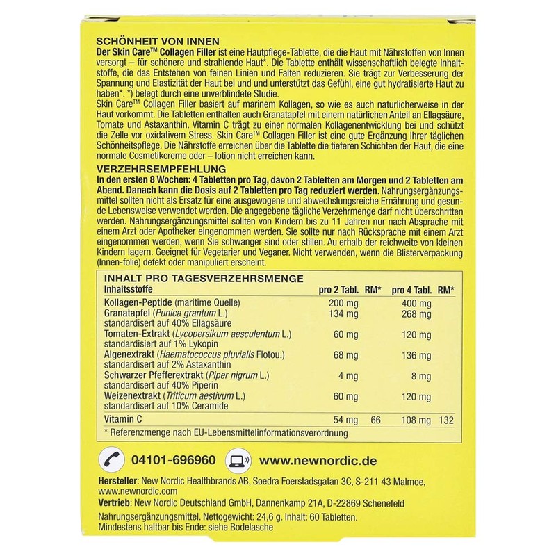 Skin Care Collagen Filler Tablets Pack of 60