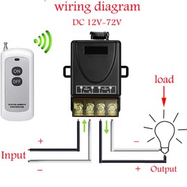 VONVOFF Remote Switch,DC12V/24V/48V/72V 30A Relay Remote Control Switch with 984FT Long Range,Wireless ON/Off Switch for Lights,Fan,Lamp,Gate Barriers,Motor,Pump,Cycles etc