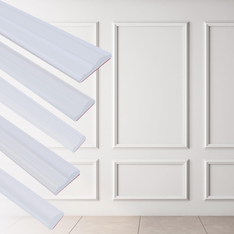 Hungbak 120"L x 0.9"W Peel and Stick Chair Rail Panel