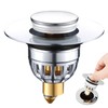 Zovator Universal Pop Up Sink Plug Silver Grey Stainless Steel