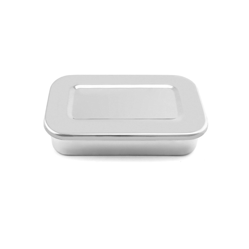 QWORK Stainless Steel Instrument Storage Trays, 2 Pack with Lid,