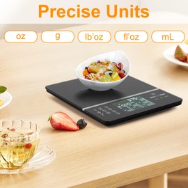 Báscula de alimentos con calculadora nutricional, pantalla digital, cálculo de calorías nutricionales para preparación de comidas, cocina, hornear, pérdida de peso, unidades de pesaje precisas en
