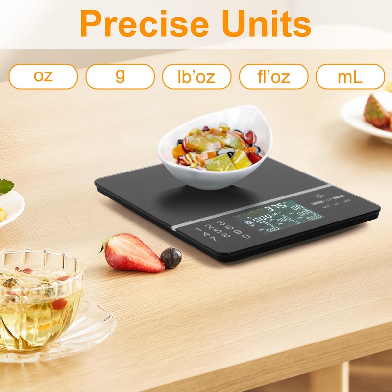 Báscula de alimentos con calculadora nutricional, pantalla digital, cálculo de