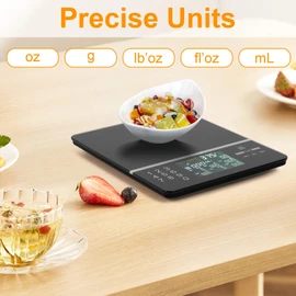 Báscula de alimentos con calculadora nutricional, pantalla digital, cálculo de calorías nutricionales para preparación de comidas, cocina, hornear, pérdida de peso, unidades de pesaje precisas en