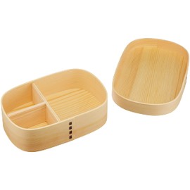 四角長 曲げわっぱ 一段弁当箱 ナチュラル FH09