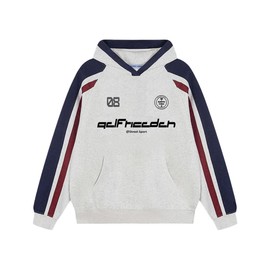 Aelfric Eden Oversized Hoodie for Women Vintage Graphic Hooded Sweatshirts Streetwear Y2K Hoodies Pullover Grey