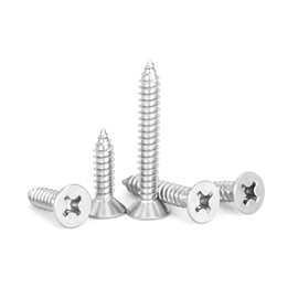 60 Pcs M4 x 45mm 304 Stainless Steel Self-Tapping Screws, Phillips Flat Head Corrosion Resistant Multi-Purpose Screws for Wood, Drywall, Furniture & DIY Projects