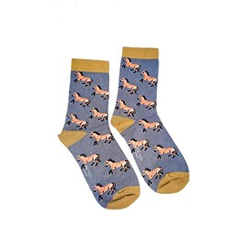 Vera Tucci Patterned Womens Socks Breathable Bamboo (HORSES)