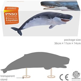 PNSO Growth Series 56 Liviathan Melvilley, Libyan Whale, Leviathan, Sea Animals, Realistic Figure, PVC Toy, Model, Dinosaur Lovers, Birthday, Present, Painted, 12.6 inches (32 cm), Hollow Out