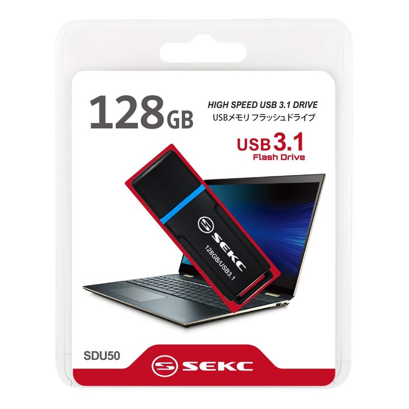 SEKC 128GB USB 3.1 Flash Drive - SDU50BK128G, Black