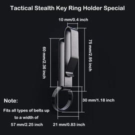 Paifeancodill 2 Pcs Tactical Stealth Key Ring Holder Special for Police and Fire Agencies Duty Belt Belt Key Holder Clip Double Side Quick Release Key Holder with Detachable Keyring(2.25" Belts Max)
