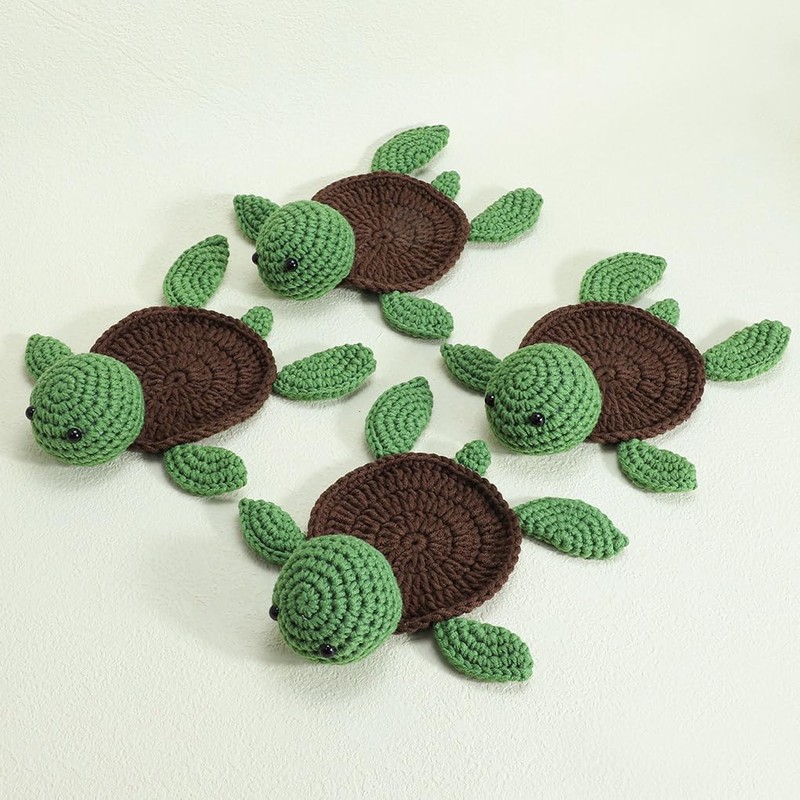 WAIT FLY Handmade Crochet Coasters Cute Drink Coaster Set for