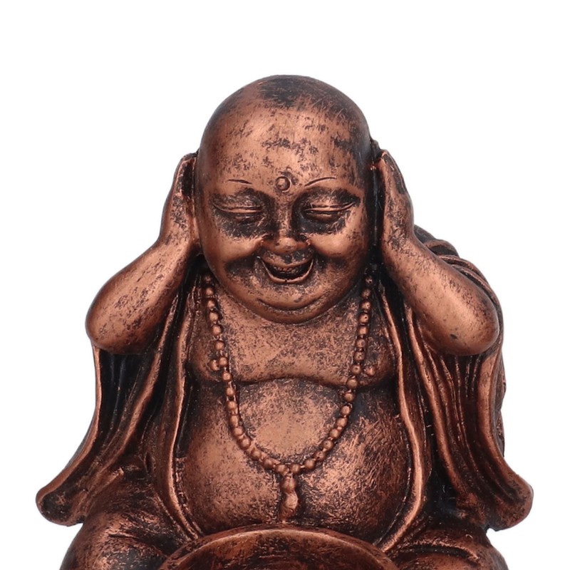 3PCS Buddha Statue Candle Holder Stand Resin Buddha Candlestick Ornament