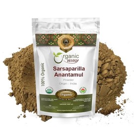 Organic Way Sarsaparilla/Anantamul Root (Hemidesmus indicus) Powder - Herbal Tea | USDA & Kosher Certified | Vegan, Non GMO & Gluten Free | Resealable Bag | 100% Raw from India (1/2lbs / 8oz.)