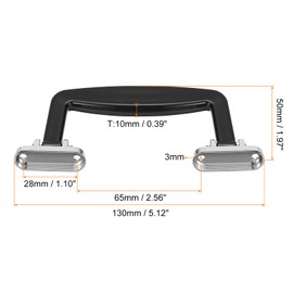 QUARKZMAN Pack of 6 Luggage Handles 130 mm / 5.12 Inch Plastic Pull Handle Travel Suitcase Housing Replacement Handles with Screws for Casing Travel Suitcase Tool Box Black