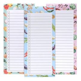 Juibao 3Pcs Magnetic Shopping List Pads, Vegetable Theme Grocery Lists Pad, 150 Tear Off Sheets, Magnetic To Do List Notepad for Fridge, Locker, Filing Cabinet