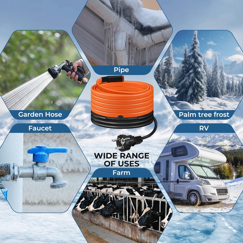 BDDFOTO Heating Cable - Pipe Heating 25W/m for Gutters and