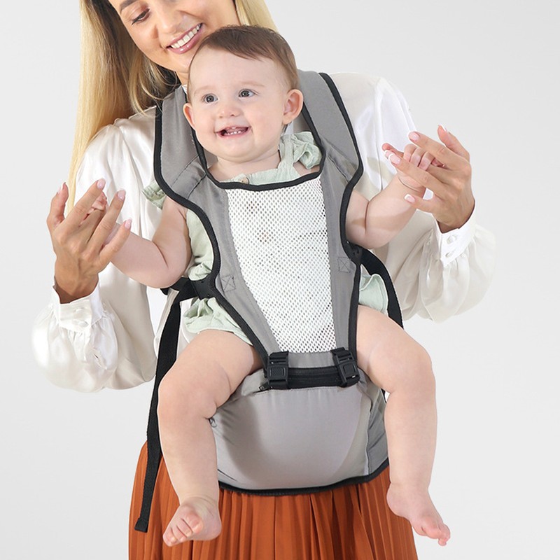 Baby Carrier with Hip Seat Adjustable Strap Ergonomic Breathable Mesh