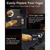 Cigar Lighter, 5- in -1 Torch Lighter, Built-in V-Cut Cigar