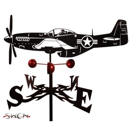 Farrell Series P51 Mustang Airplane Garden Stake Weathervane ~New~