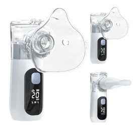 Intenso Portable Nebulizer for Adults & Kids, Rechargeable Handheld Nebuliser with Adjustable Mist & Self-Cleaning, Silent Travel & Home Nebulizer Machine with Digital Display
