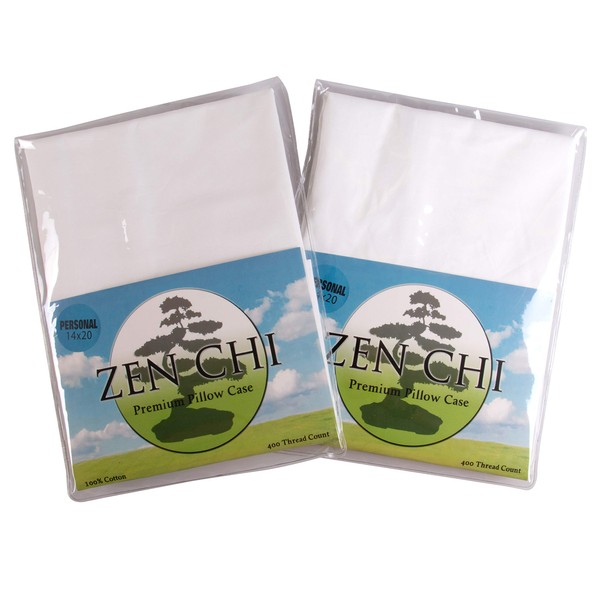 ZEN CHI Personal Pillow Case (2 Pack)- Organic Cotton Pillowcase
