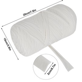 400 g T-Shirt Yarn, T-Shirt Ribbon Yarn, Textile Yarn for Crocheting, Fabric Knitting Yarn, Crochet Yarn, Weaving Accessories, Ideal for Bags, Baskets, Blankets, Home Decoration (White)