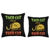 Taco Cat Funny Tacos Mexican Food Lover Graphic Throw Pillow