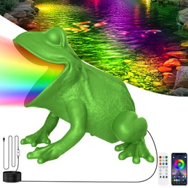OSREE RGB Pond Light with APP, 6W Frog Fountain Lights with 12V Transformer, IP68 Waterproof Underwater Pond Lights with 32FT Cables for Ponds Waterfall Fountain Gardens Water Feature, 1 SpotLights