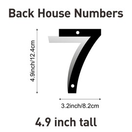 5 Inch Stainless Steel House Numbers, Metal Address Numbers and Letters, Black Door Mailbox Number, House Address Letter and Number for Office Home Farm Outside (Alloy number 7)