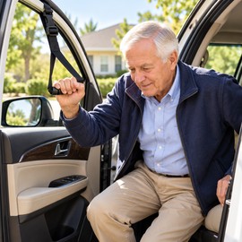 2 Pcs Car Assist Grab Handle for Elderly & Seniors – Adjustable Support Strap with Ergonomic Grip for Easier Vehicle Entry and Exit