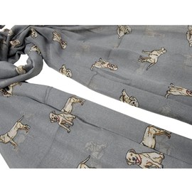 GFM® Labrador Retriever Dogs Print Scarf - Grey - (EXC)(FS)(PSCF-LBDG-132-B-HLBH)