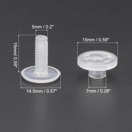 PATIKIL 15mm Chicago Screws, 40 Sets Plastic Chicago Screw Binding Post Screw Rivets Post for Leather Belt Scrapbook Photo Albums, Clear