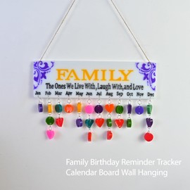 Family Birthday Calendar Wall Hanging Resin Mold, 12 inches, Monthly Reminder Board with Heart Charms, Wall Decoration Signs, epoxy Resin Silicone Mold