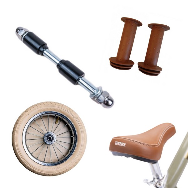 Trybike Spare Parts, Seat with Chrome Stem – Brown