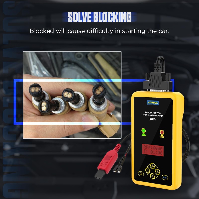 AUTOOL Fuel Injector Tester and Cleaner 12V&70V Fuel Injector Cleaner