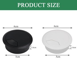 YFTRFR 4 Pcs Desk Cable Hole Cover Plastic PC Computer Wire Hole Cover Desktop Cable Grommet Round Wire Organizer Caps for Management Home Office and Computer Desk Wires (50mm)