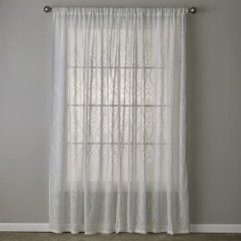 SKL HOME by Saturday Knight Ltd. Isabella Lace Window Curtain Panel, 52" x 63", White