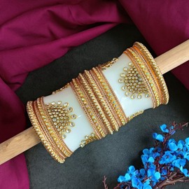 Efulgenz Traditional Indian Wedding Bangles CZ Crystal Bridal Bracelet Bangle Set for Women (Pcs)