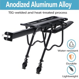 YONTUO Rear Bike Rack with w/Fender & Large Size Reflective Quick Release Bike Cargo Rack Luggage Bike Rack Rear Mountain Bike Rack