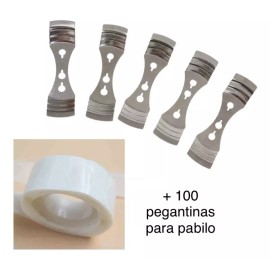 La Brujita Wax 5 Soportes Para Centrado De Pabilo + 100 Pegantinas