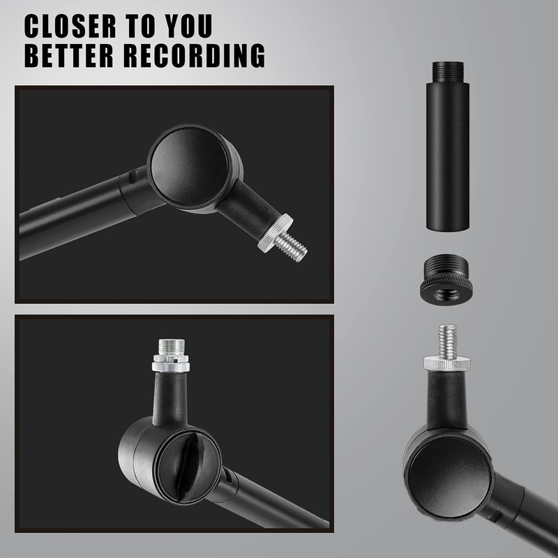 ieron Microphone Extension Pole, 2 x Microphone Stands, 5/8 Extension