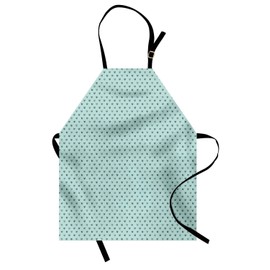 Lunarable Kittens Apron, Cat Lover Themed Minimalist Pattern of Watercolor Pet Head Silhouettes, Unisex Kitchen Bib with Adjustable Neck for Cooking Gardening, Adult Size, Pale Teal Pale Seafoam