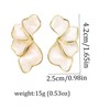 White Flower Earrings for Women Irregular Petal Earrings Floral Statement