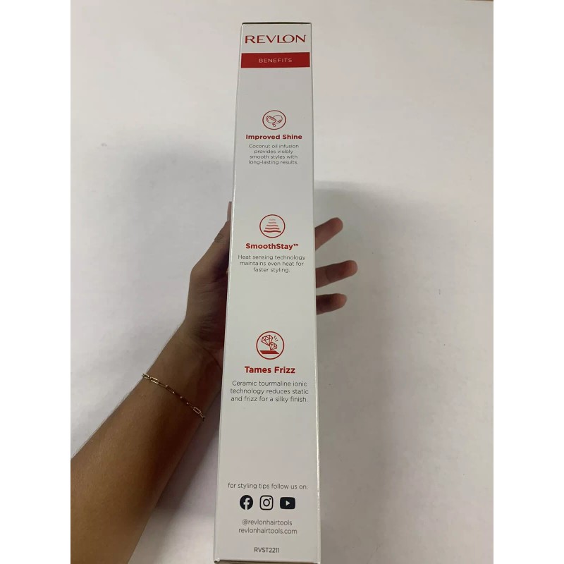 Revlon Smoothstay Coconut Oil Infused Hair Straightener - Black -