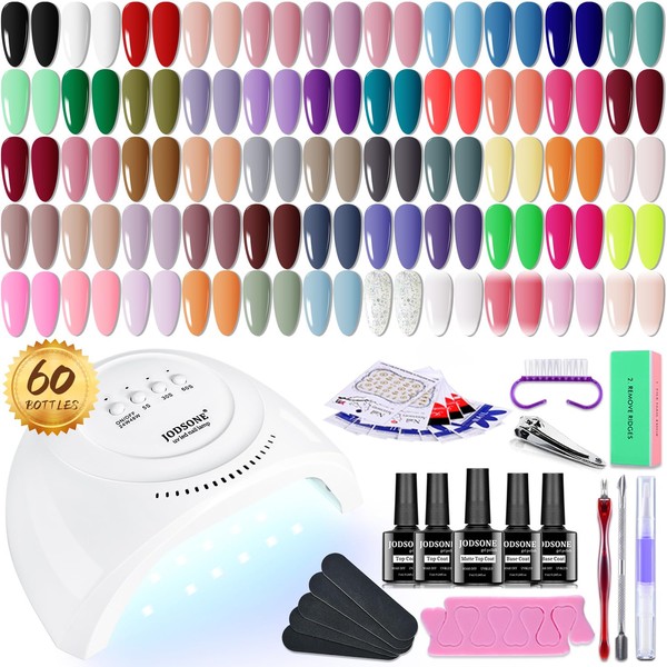 JODSONE 60 PCS Gel Nail Polish Kit with U V