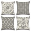 CLVEDU 4Pack Throw Pillow Covers 18x18 in Linen Fabric Cushion