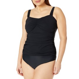 Profile by Gottex Women's Tutti Frutti Full Figure Tankini Swim Top, Black, 16 Plus