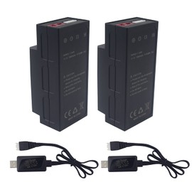 MOONZON 2PCS 11.1V 1050mAh 3S Upgrade Lithium Battery & 2PCS USB Charging Cable for MJX H16 H16P H16E H16H H16DR H16SC H16BM HB17 H16GT HP161 JC16EP RCM029 H07 H17 HB17 Remote Control Car